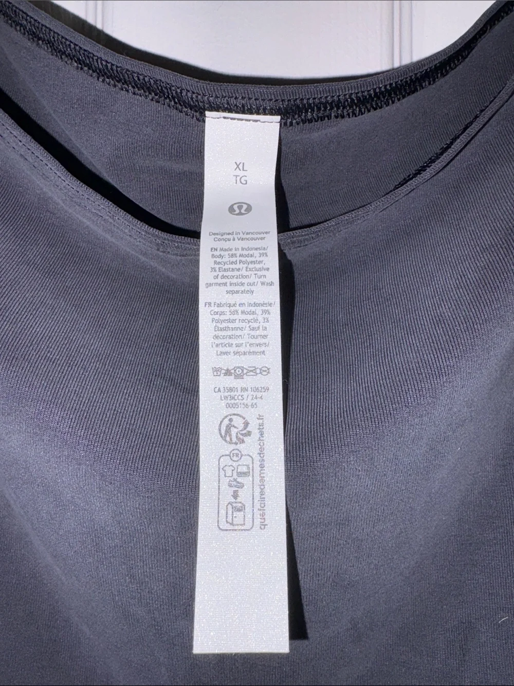 Lululemon- Drapey Softstreme Off-The-Shoulder LS- Black/Charcoal